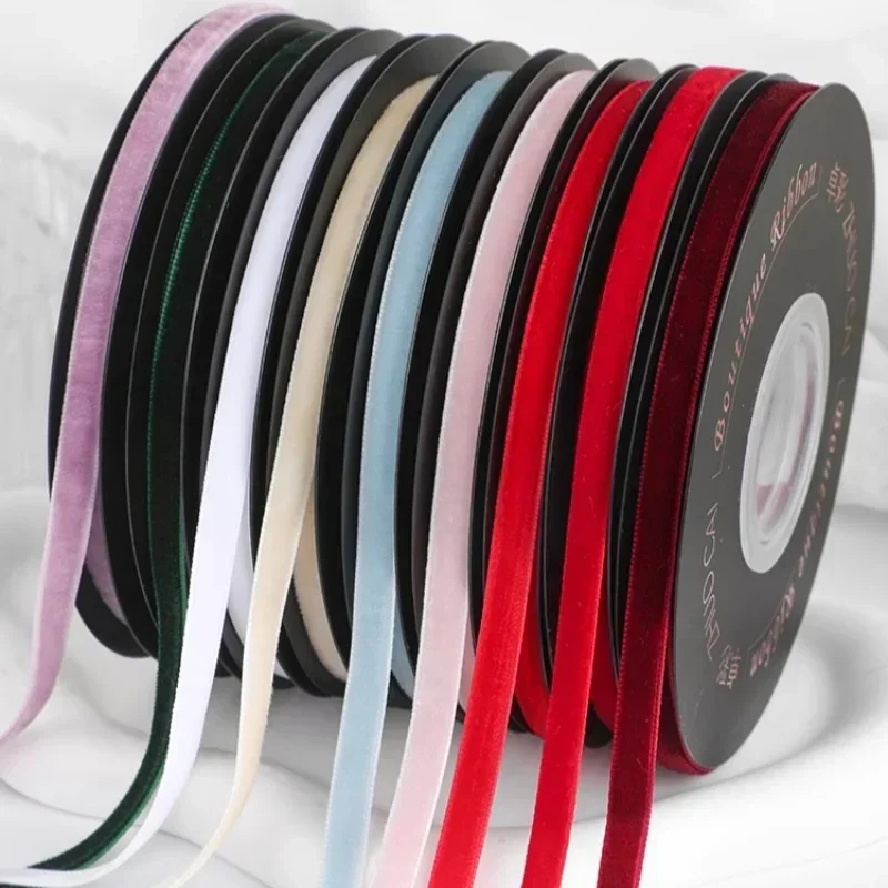 5 ヤード/ロール幅広 6 ミリメートルベルベットリボンウェ - Velvet Ribbon Roll のレビューと価格