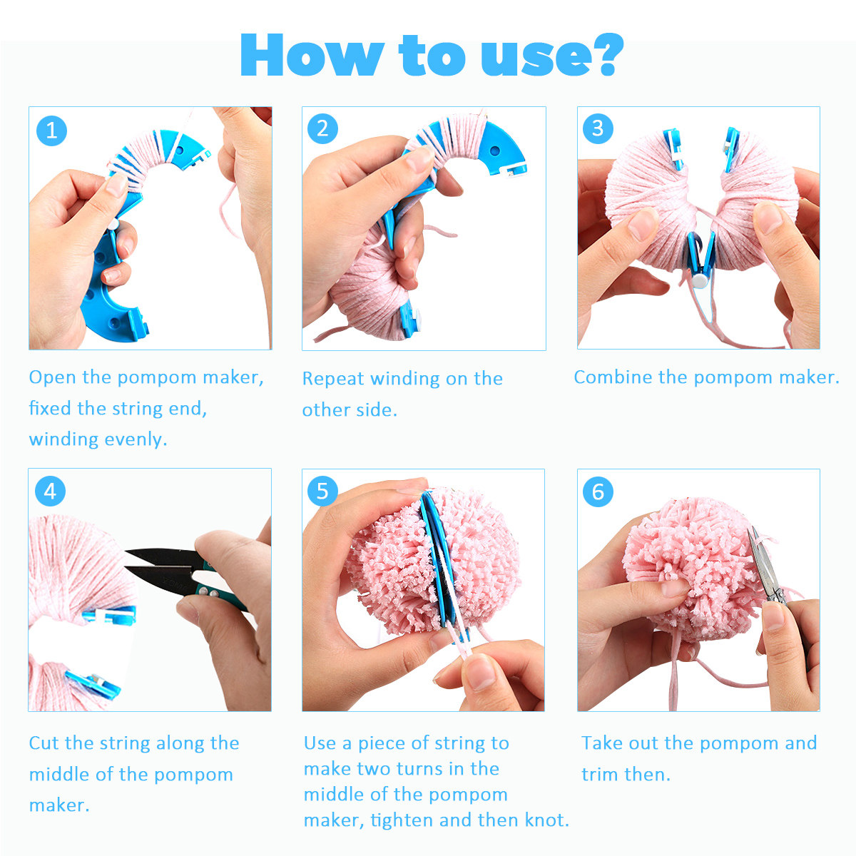 8個入り 4サイズ ポンポンメーカー エッセンシャル フラッ - Pom Pom Maker Tool のレビューと価格